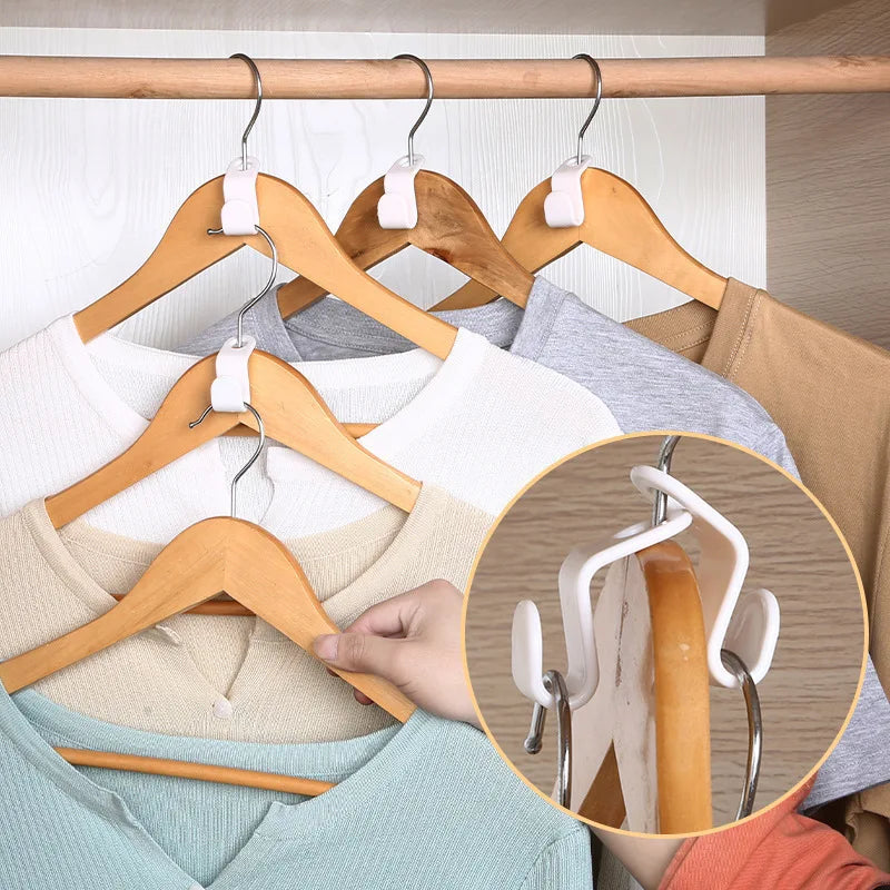 5-50Pcs Clothes Hanger Hooks Organizer Connect Multifunction Cascading Plastic Bedroom Wardrobe Storage Space Saving Coat Hook